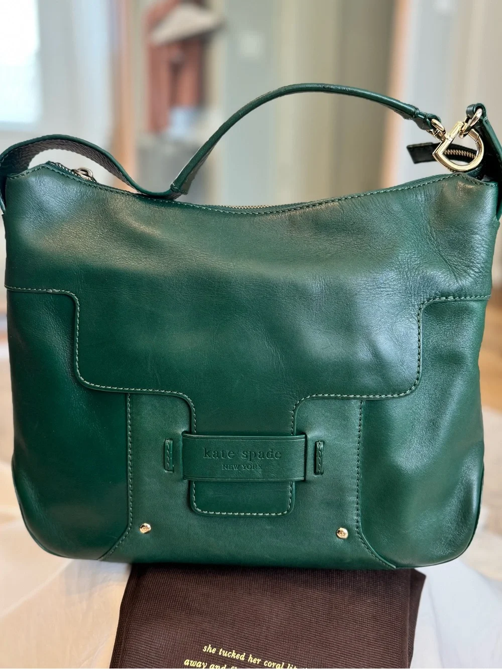 kate spade Emerald Green Leather Shoulder Bag